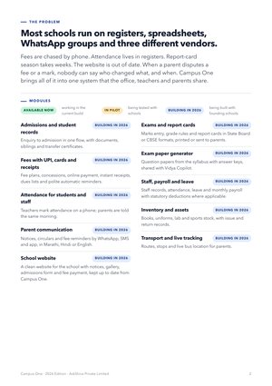 Page 2 of the Campus One brochure